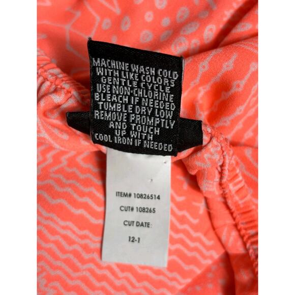 Torrid Doodle Print Georgette Ruffle Blouse Womens Size 2 (2X) Neon Coral - Picture 4 of 6